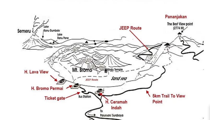 mount bromo map